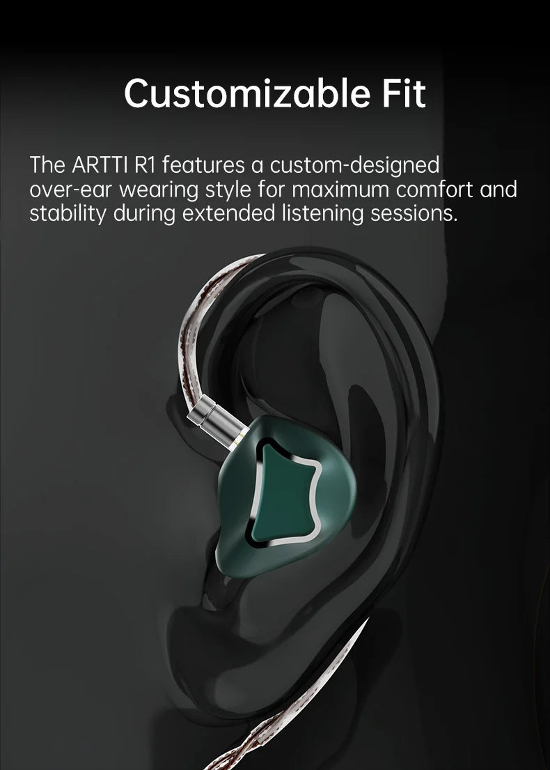 ARTTI T10 Planar Driver In-Ear HiFi Earphones, Wired IEM Monitors with 14.2mm Planar Driver, Detachable 0.78mm 2-Pin Cable, 3.5mm/4.4mm Audiophile Earbuds