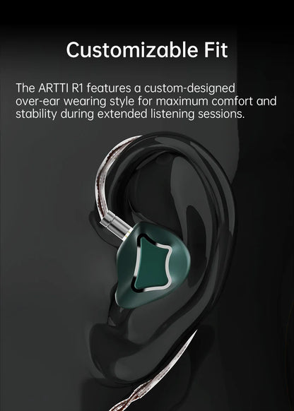 ARTTI T10 Planar Driver In-Ear HiFi Earphones, Wired IEM Monitors with 14.2mm Planar Driver, Detachable 0.78mm 2-Pin Cable, 3.5mm/4.4mm Audiophile Earbuds