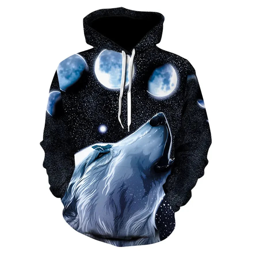 Sudadera de anime con cabeza de lobo feroz. Sudaderas con capucha impresas en 3D. Ropa de moda para hombre y mujer. Ropa infantil de Harajuku. Abrigo de hombre.
