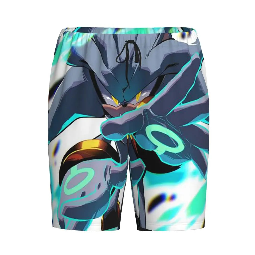 Pantalones cortos de pijama personalizados de Sonic the Hedgehog para hombre, para dormir y estar por casa