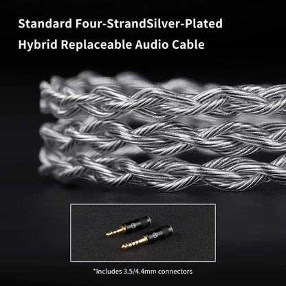 TRN SHELL 4DD+1 Planar Hybrid Drivers In-Ear Earphone IEM 0.78mm Detachable Cable Wired HIFI Music Earbuds Nozzle Design Headset