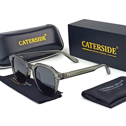 Caterside New Retro Polarized Men Sunglasses Square TR90 Frame Women Sun Glasses Outdoor Driving Fishing High Quality UV400 Gift