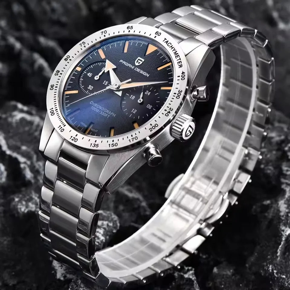 PAGANI DESIGN New 2026 Retro Luminous Moon Watch Men's Quartz Speed Sport Chronograph AR Sapphire Mirror VK64 Steel Men's Watches