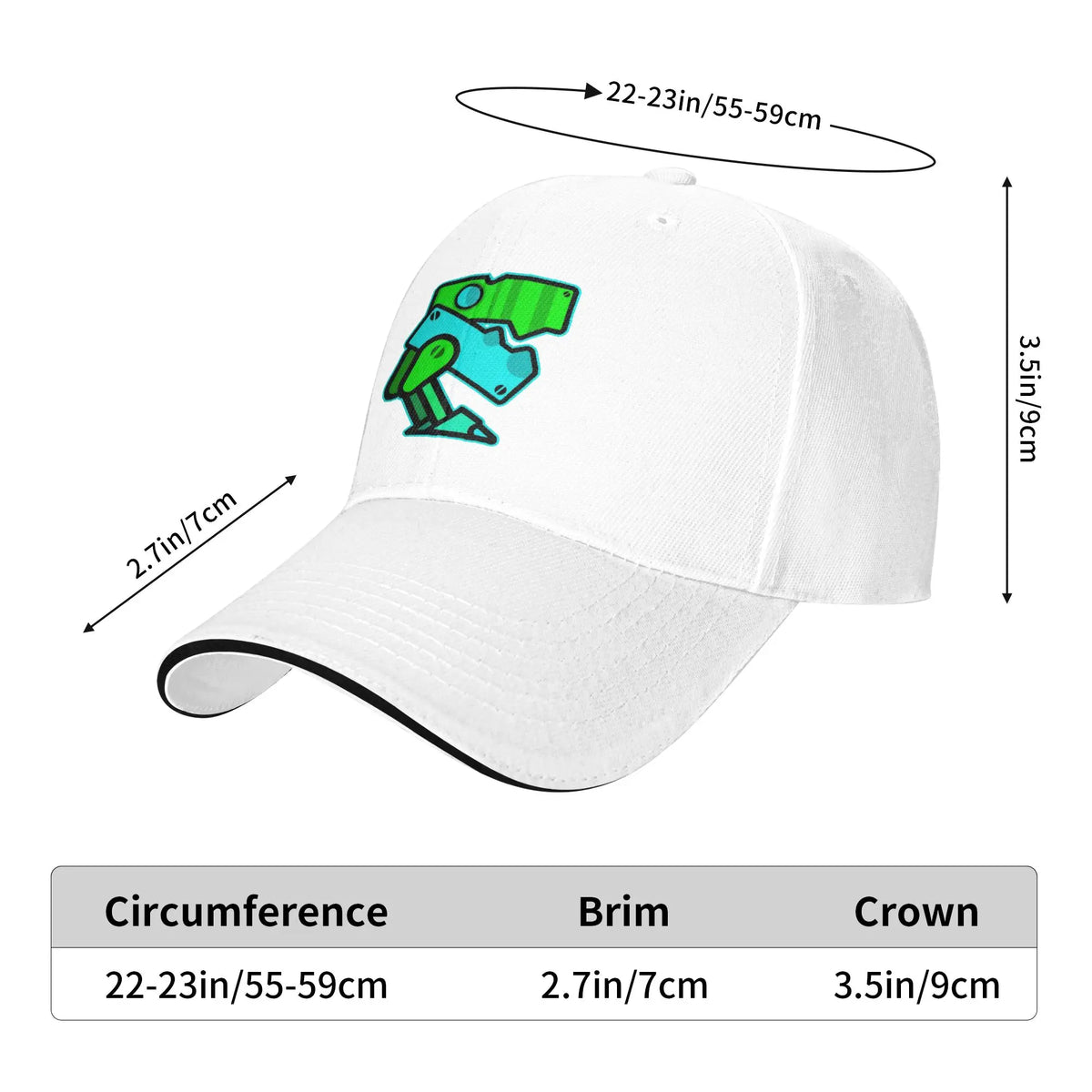 Geometry Game Dash Baseball Cap Casual Unblocked Level Sandwich Hat za moške in ženske, dihalna pokrivala za različne aktivnosti