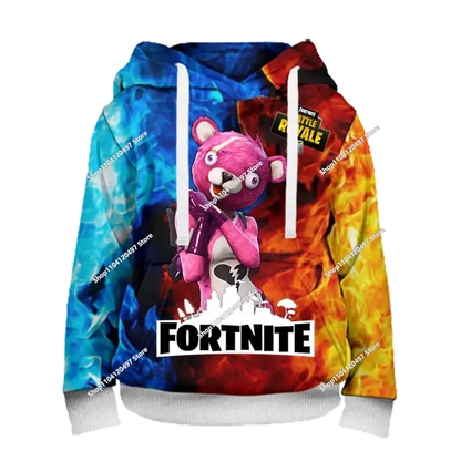 Autumn New Sweatshirt T-shirt  Fortnite 3D Digital Printing Loose Comfortable Hooded Pullover