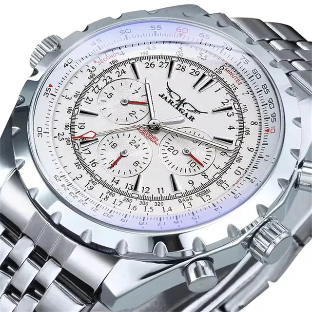 JARAGAR 212 Relógio mecânico automático para homem, estilo empresarial de luxo, com calendário semanal, relógio para homem, presente premium, Reloj Hombre