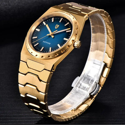 PAGANI DESIGN Men's Quartz Watches Ultra-Thin 7mm Series 37mm Sapphire Stainless Steel Waterproof Watches for Men TMI VJ21