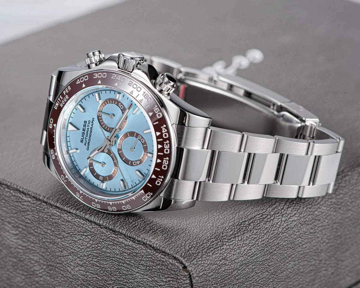Sugess Diving Men's Watch Panda Automatic Mechanical Chronograph Peacock SL4801 Movement Wristwatch Waterproof Ceramic Bezel New