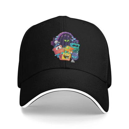 Geometry Game Dash Baseball Cap Casual Unblocked Level Sandwich Hat za moške in ženske, dihalna pokrivala za različne aktivnosti