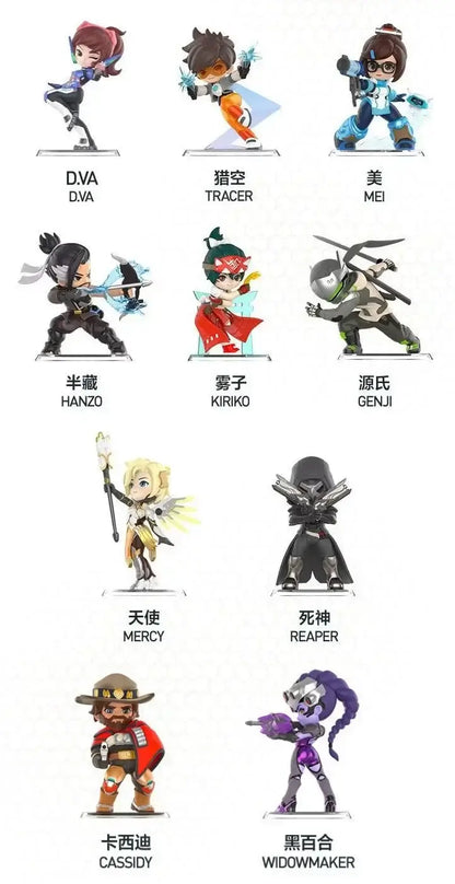 POP MART Genuine Overwatch Play Of The Game Series Blind Box PVC Collectible Figurines Desktop Ornaments Girl Toy Model For Fans