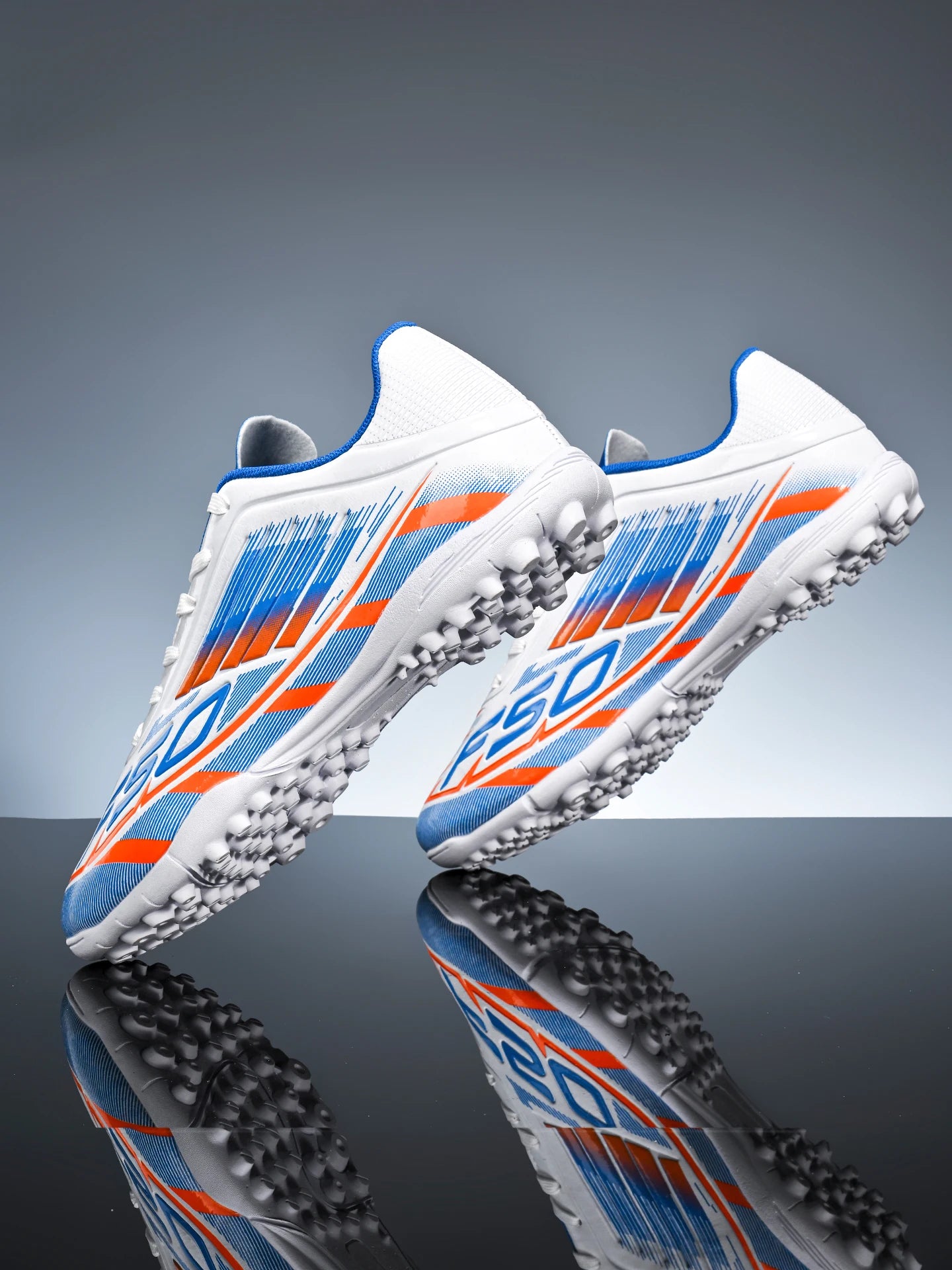 TF Soccer Cleats Children Kids Boys Girls PU Fabric Upper Rubber Sole Non-Slip Wear-Resistant Training Shoes