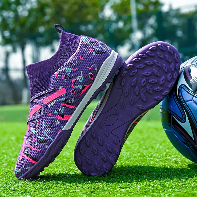 LiXingMing Football Boots Men White Professional High-Tops Soccer Society Cleats Football Shoes Non-Slip Match Training Sneakers