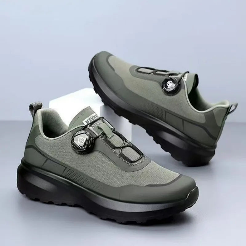Originální nové pánské tenisky s otočným knoflíkem, platformové ležérní boty na chůzi, outdoorové odolné běžecké sportovní boty Plus