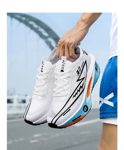 Running Shoes with Specialty Carbon Plate, Marathon Men’s Sports, Breathable, Lightweight, Comfortable Women’s Athletic Non-Slip Sneakers
