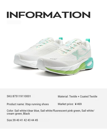 Xtep Lingbu 2.0 Running Shoes Male 2025 Spring ACE Support Feather Foam Sports Shoes Stability Advanced Sneakers 875119110001
