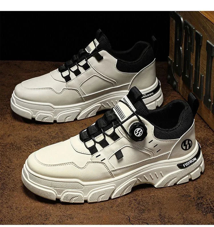 Summer Men's Casual Shoes Leather Men's Sneakers Comfortable Soft Male Work Board Shoes Platform Shoes for Men Men's Sneakers