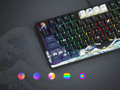 womier S-K80 Sea Wave Hot Swappable Gaming Keyboard Wired Mechanical Keyboard with Color OLED Display Gasket Mount RGB Keyboard
