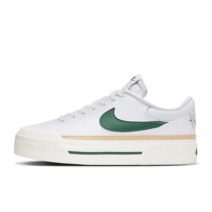 Nike Court Legacy Lit -nahkaiset, mukavat, liukumattomat, pehmustetut ja kestävät matalavartiset tenniskengät FD0355-133