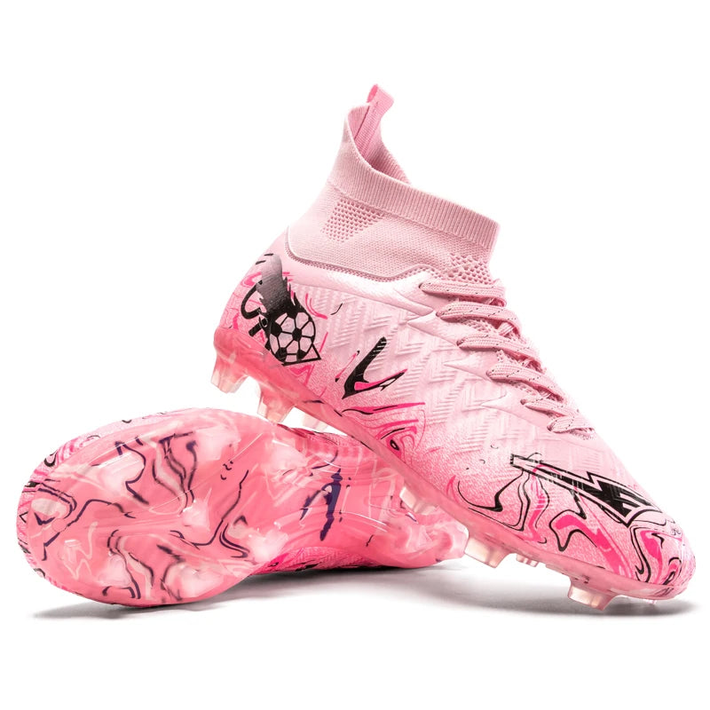Chaussures de football pour hommes et femmes, crampons antidérapants pour terrain synthétique, baskets de futsal, chaussures de football à crampons pour terrain gazonné, support de cheville, pour l'extérieur