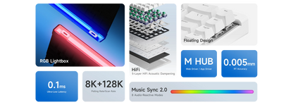 Mchose Ace68 Air Gaming Keyboard Hall Effect 0.001mm Rapid Trigger 8K+256K Polling Rate Dynamic RGB Light Box Magnetic