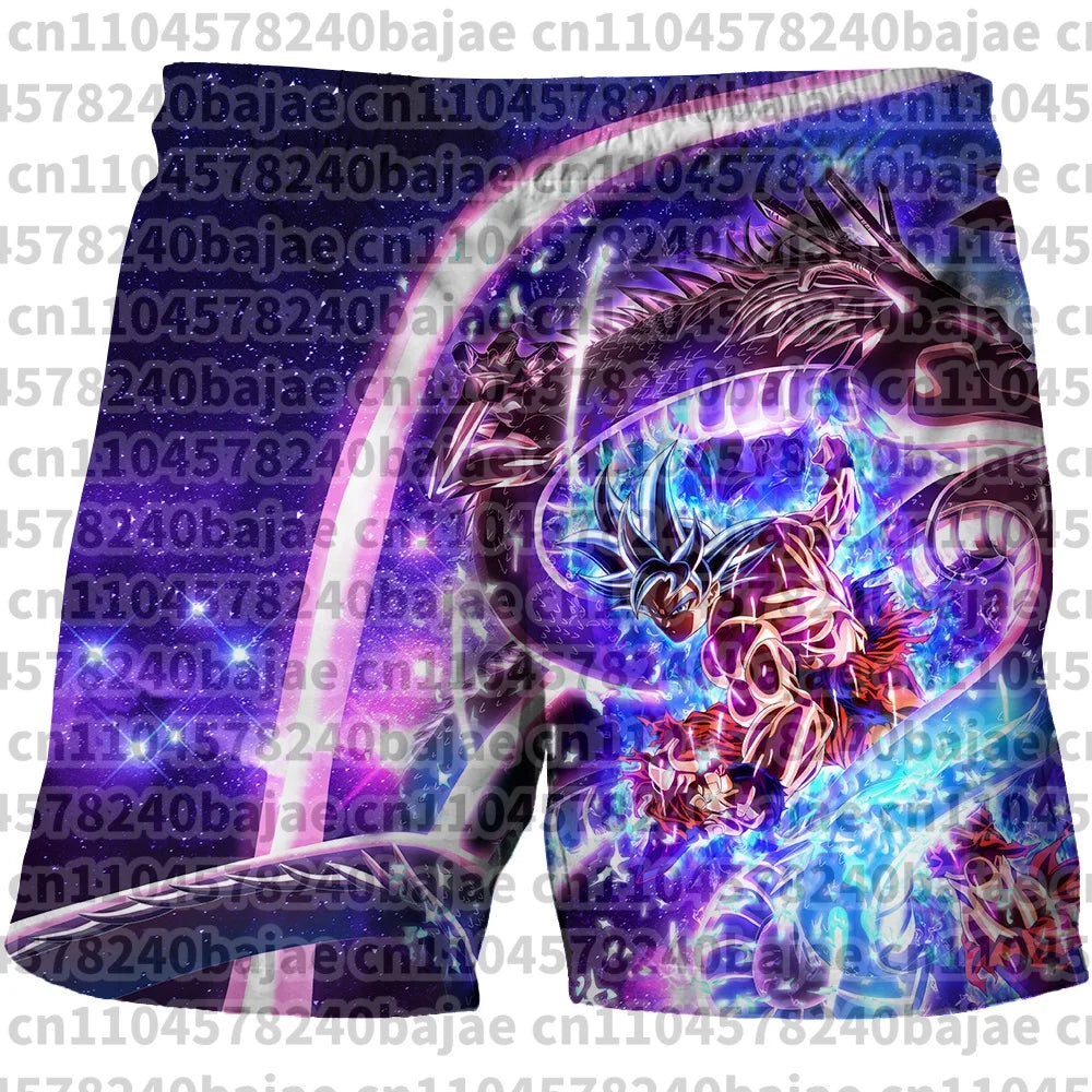 Pantalones cortos infantiles con estampado de Dragon Ball. Pantalones cortos para niños de 3 a 14 años. Pantalones cortos de playa para niños. Bañadores de verano de secado rápido con motivos de dibujos animados.