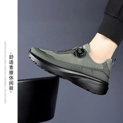 Originální nové pánské tenisky s otočným knoflíkem, platformové ležérní boty na chůzi, outdoorové odolné běžecké sportovní boty Plus