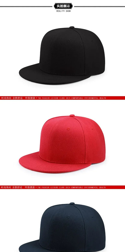 Big Bone Man Plus Size Baseball Caps Adult Flat Peak Hip Hop Fitted Hat Men Women Large hats Snapback Cap size 6 3/4 to 8