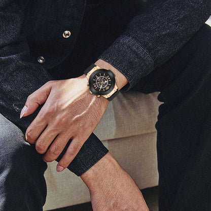 Herenhorloge Luxe Sport Siliconenband Japans uurwerk Kalender Kwarts Waterdicht horloge Relogio Masculino