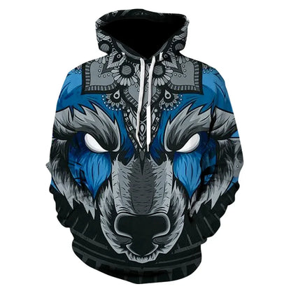 Sudadera de anime con cabeza de lobo feroz. Sudaderas con capucha impresas en 3D. Ropa de moda para hombre y mujer. Ropa infantil de Harajuku. Abrigo de hombre.
