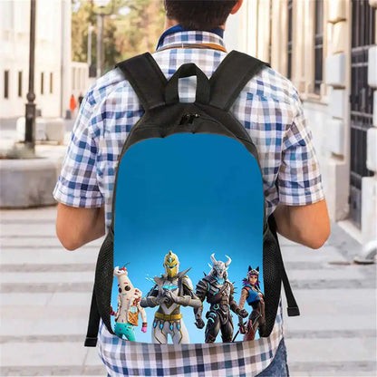 Kids School Backpack Cartoon Fort-nite Bags for Girls Boys Durable Lightweight Large Capacity Breathable