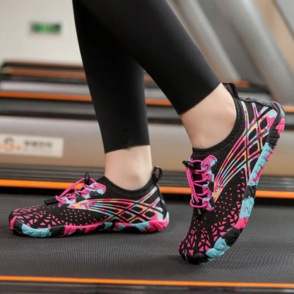 Quick Drying Aqua Shoes Women’s Water Shoes Swimming Barefoot Five Fingers Aqua Shoes Colorful Beach Seaside Light Sneakers