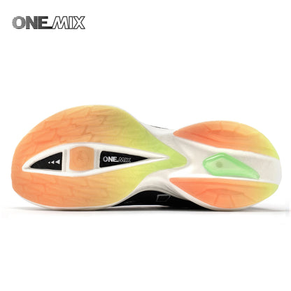 ONEMIX Nové nylonové běžecké boty s karbonovou deskou pro maraton a závody – tlumící nárazy, profesionální stabilní opora, ultralehké tenisky s odrazem