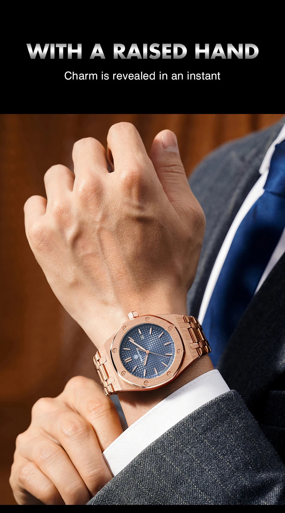 PAAZOMU Luxe vierkant herenhorloge met quartz, waterdicht, verlicht datumvenster, herenhorloge van roestvrij staal, zakelijke herenhorloges