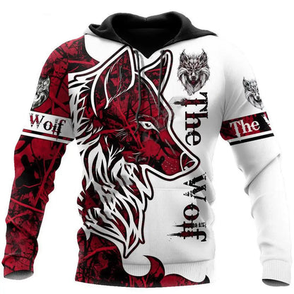 Moda Otoño: sudaderas con capucha con estampado de león y lobo, piel de tigre blanco en 3D por toda la prenda, sudadera de hombre, chaqueta unisex con cremallera, chaqueta informal