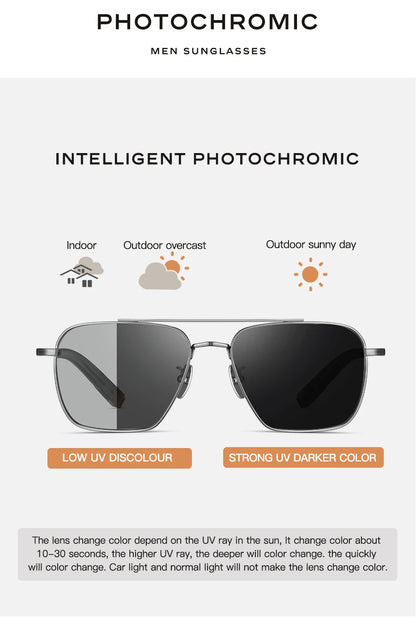 Ochelari de soare polarizați pentru bărbați CAPONI, Seiko, din titan pur, fotocromatici, pentru activități în aer liber și conducere, UV400, ochelari de soare de marcă originală BS50004