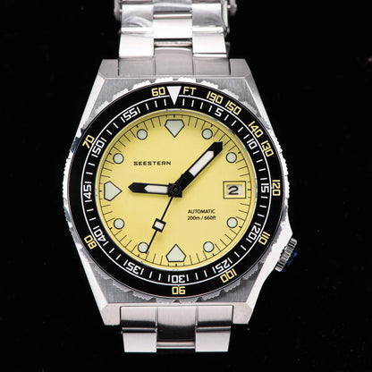 SEESTERN SUB600T V3 Men's Watch Automatic Diving Sapphire Wristwatch NH35 Movement Ceramic Bezel Luminous Date Jubilee Waterproof