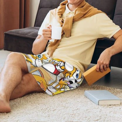 Pantalones cortos de pijama personalizados de Sonic the Hedgehog para hombre, para dormir y estar por casa