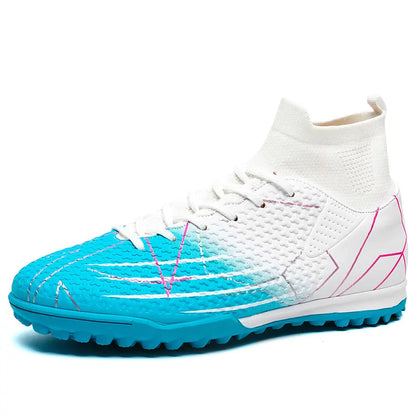 Nouvelles chaussures de Football professionnelles haut en cuir d'herbe artificielle jeunes étudiants chaussures de Football d'entraînement pour hommes et femmes sport