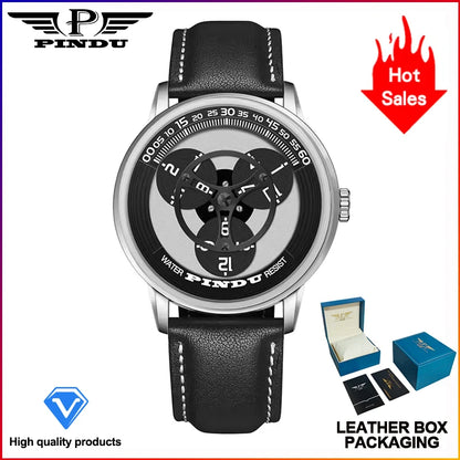 PINDU Design New Stainless Steel Mechanical Watch Men TOP-Luxury Sapphire Mirror Miyota 8215 Movement Waterproof Automatic Watch