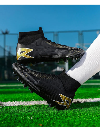 Nouvelles chaussures de football pour hommes, chaussures de football montantes, baskets d'extérieur antidérapantes, crampons de haute qualité pour futsal, intérieur et gazon, meilleures ventes