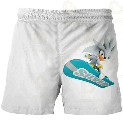 Pantalones infantiles de moda impresos en 3D: pantalones cortos S-Sonici, ropa de playa para niños, bañadores, trajes de baño, pantalones cortos de playa y pantalones