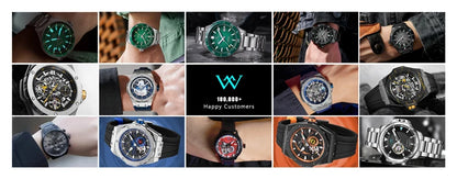WM Watch Automatic Mechanical Watch NH35 Glacier Series 100M Waterproof AR Coated Sapphire Welly Merck Watch for Men WM226