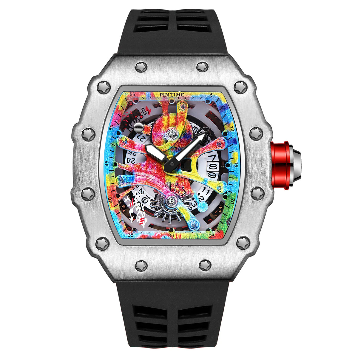 Coole herenhorloges Luxe modieuze siliconen tonvormige horloges Skelet waterdichte kwarts polshorloges Klok Relogio Masculino
