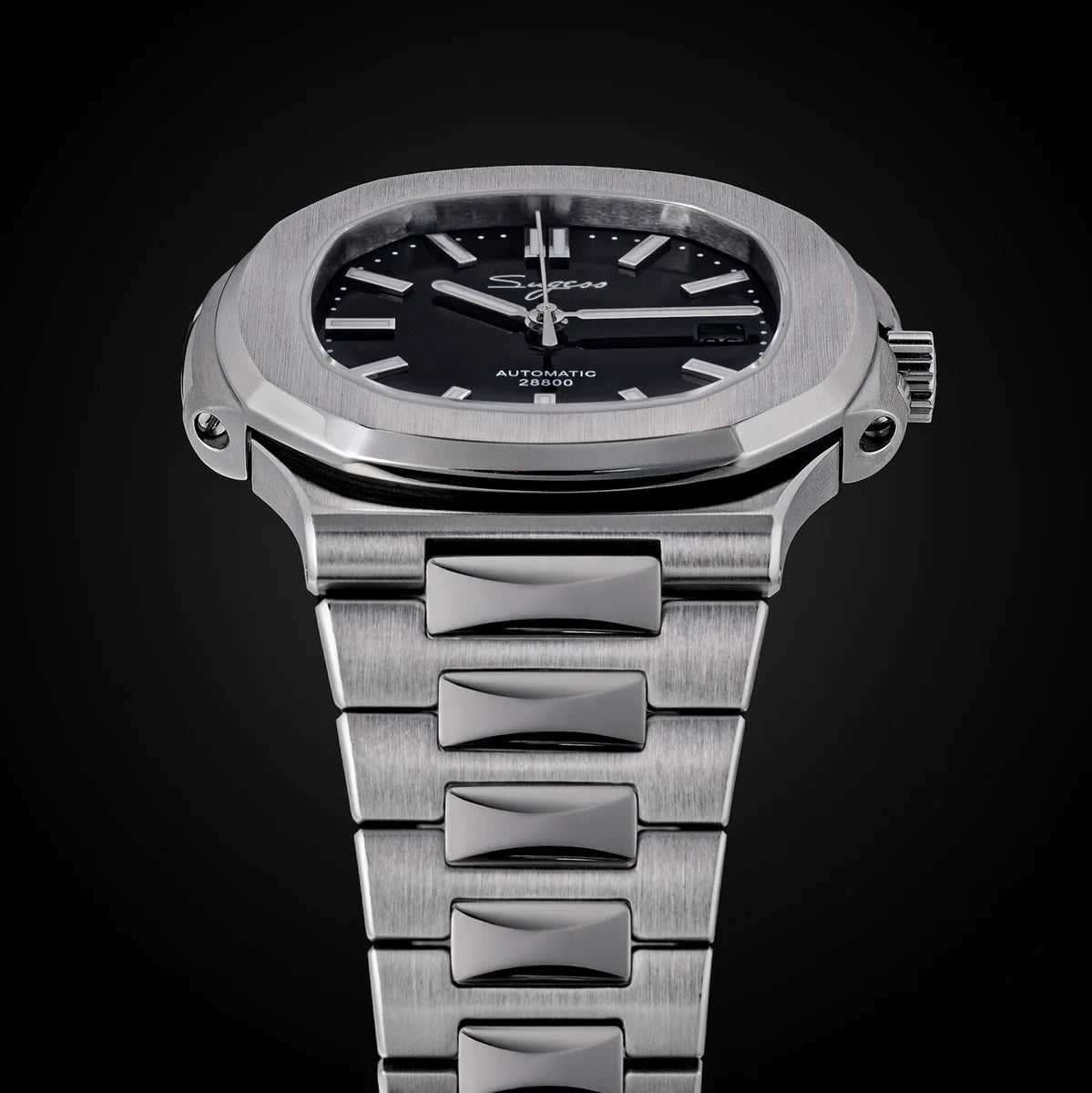 Sugess Men's Watch Automatic Mechanical Wristwatch Miyota 9015 Movement MOP Dial Luminous Waterproof 5bar Bracelet Luxury S466
