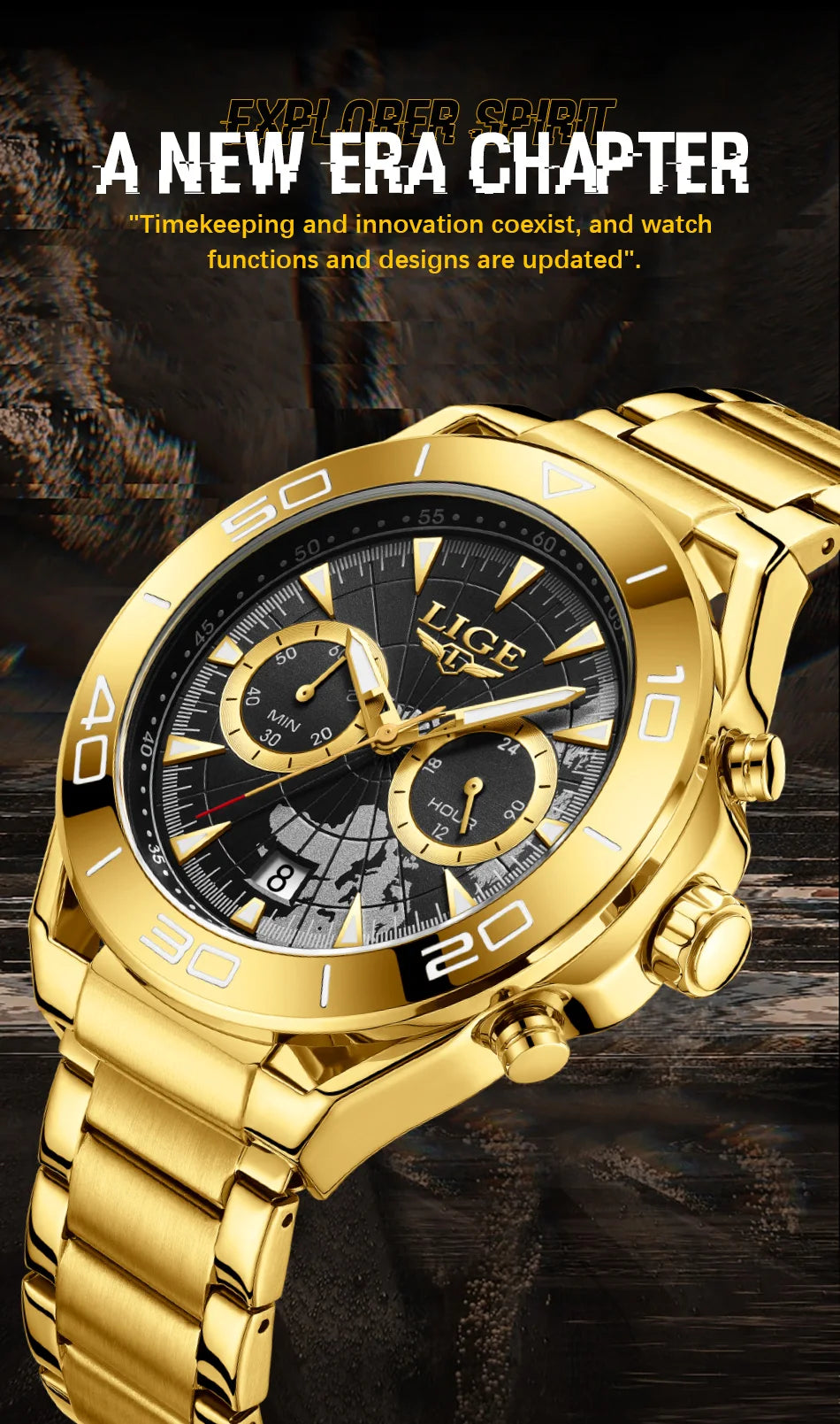 LIGE Luxe herenhorloges Casual zakelijk horloge Herenmode Waterdicht Militair herenhorloge met kwarts Montre Homme