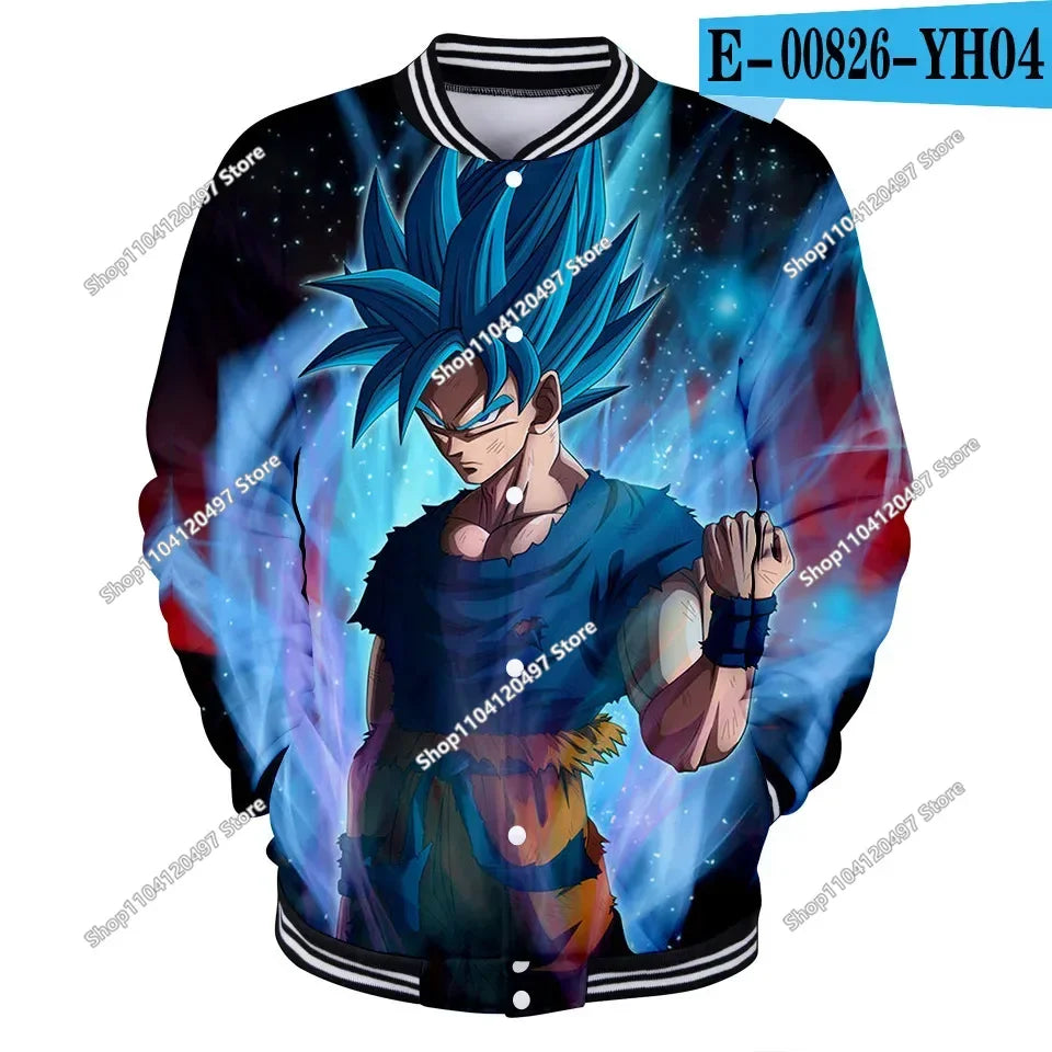 Uniforme da baseball streetwear Dragon Ball per uomo e donna, costume Son Goku per adulti, giacca primaverile e autunnale, cardigan, felpa, idea regalo