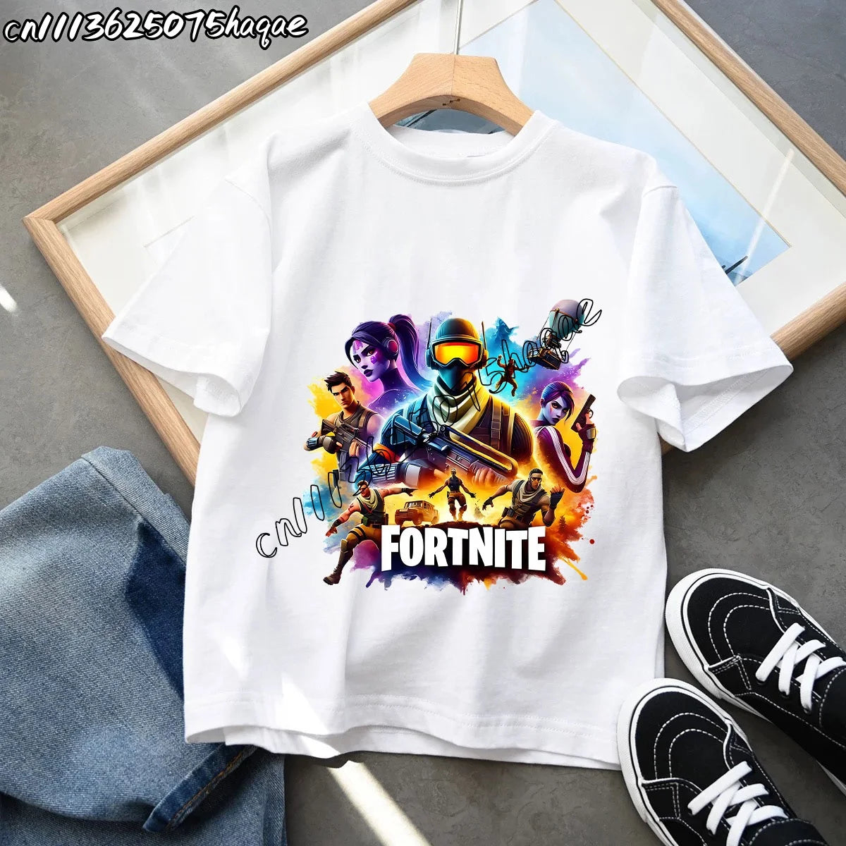 Summer New Fortnite Children T-shirts Cartoon Character Graphic T-shirt Casual Sports Short Sleeves Sports Tops Kids Boys Clothing
