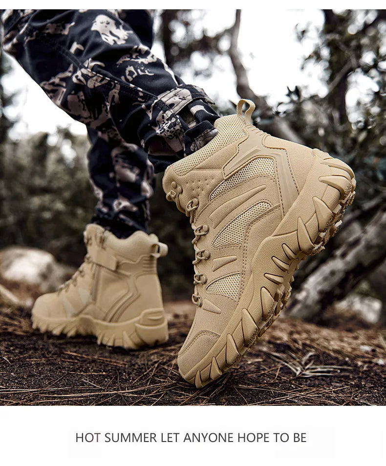 Upgraded Tactical Combat Training Boots Male Outdoors Camping Anti-wear Rapid Response Hiking Shoes Fishing Hunting Sneakers Men