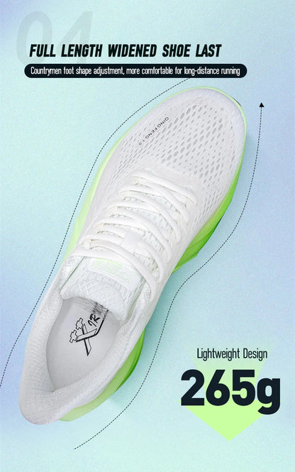 IRUNSVAN Carbon Fiber Sneakers Beginner/Advanced Running Shoes Breathable and Comfortable Thick Bottom Training Shoes Unisex 130