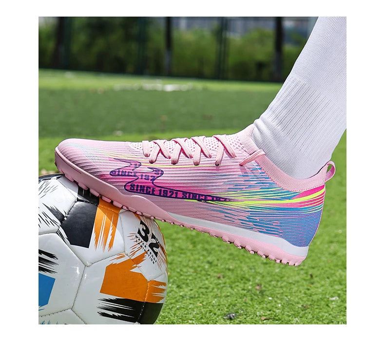 Chaussures de football pour adolescents, adultes, hommes et femmes, crampons universels TF FG tout terrain, chaussures de football avec clous de sol